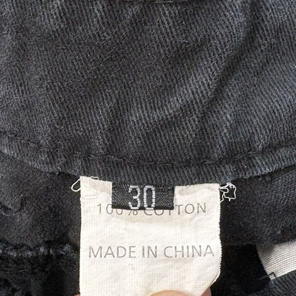 Y2K Cargo Pants 30x29 Black Utility Grunge Goth Skater Cotton - Picture 3 of 9